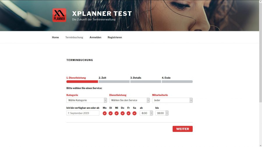 XPLANNER – online booking